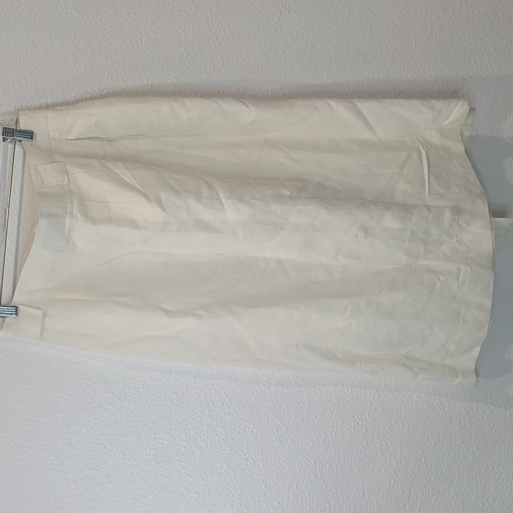 NWT deadstock Harve Benard linen long skirt cream size 14 petite - Picture 9 of 11